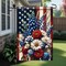 Patriotic 4th of July Garden Flag – 12x18 Inch Double-Sided Outdoor Yard Flag with Red, White, and Blue Flowers, American Flag Design for Memorial Day and Independence Day
